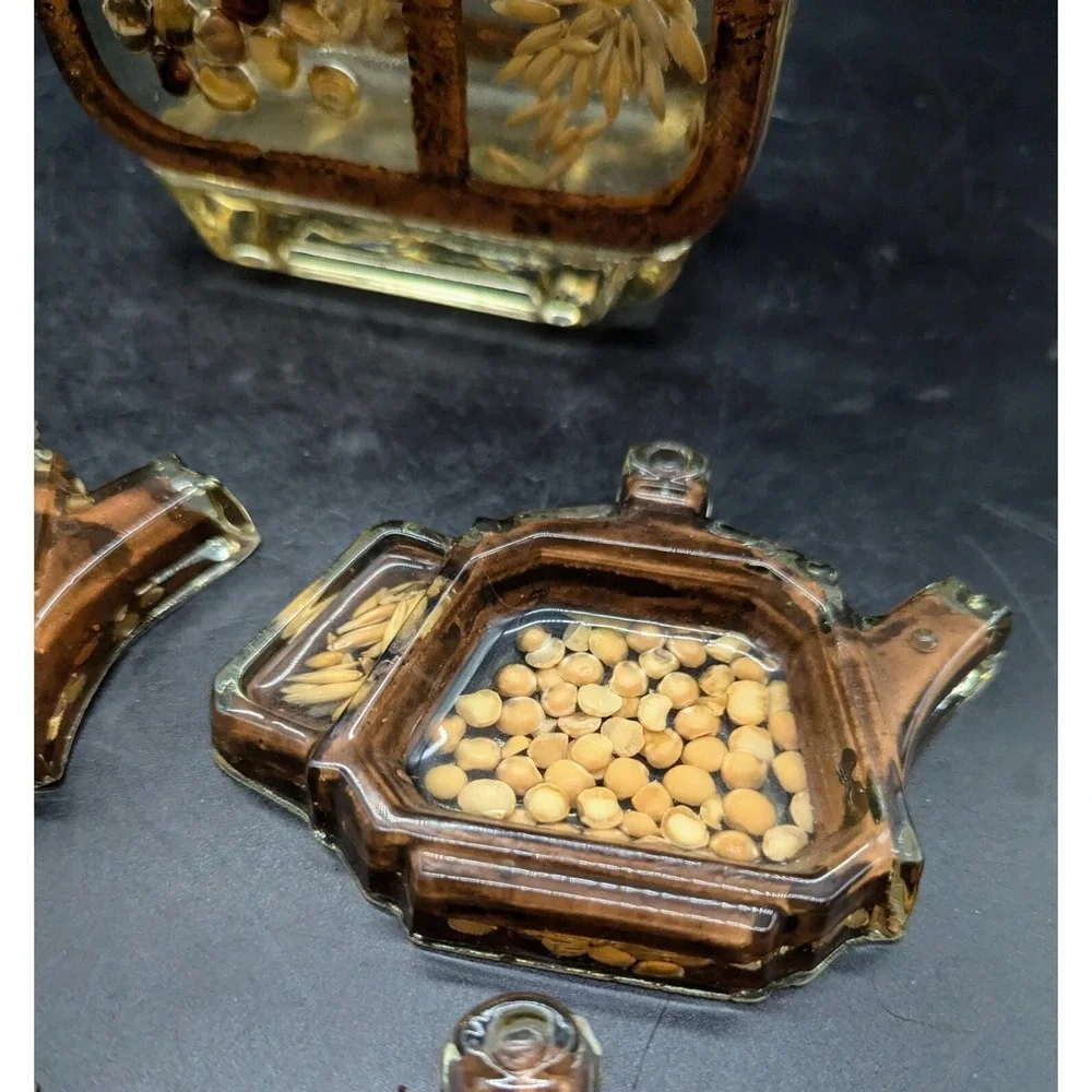 Napkin Holder Spoon Rest Gamut Designs Dry Seeds Lucite Resin Cottagecore